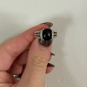 David Yurman Black and Silver Ring